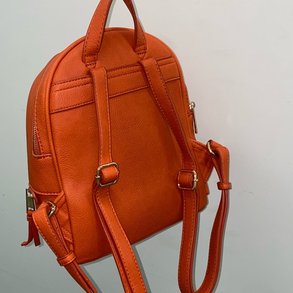 Orange Leather Backpack